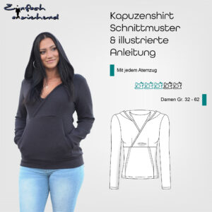 Schnittmuster Kapuzenshirt "Mit jedem Atemzug" Damen